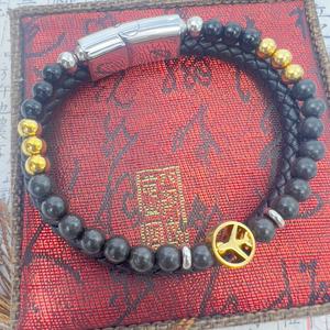 Groothandel Dubbellaags Gevlochten Echt Lederen Armband Traditionele Natuurlijke Chinese Geneeskunde Armband Roestvrijstalen Sluiting - Product Image 3