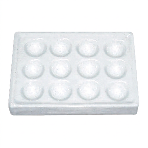 Plaque de détection de plaques alvéolées CROWN en porcelaine blanche à 12 alvéoles, dimensions 115x90x12mm, pour fournitures de laboratoire - Product Image 1