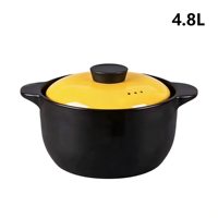 Casserole en céramique noire de 4,8 L, résistante aux hautes températures, antiadhésive, compatible lave-vaisselle, compatible cuisinière à gaz, durable, écologique