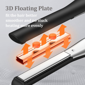 Lisseur et boucleur électrique 2 <span class=keywords><strong>en</strong></span> 1 <span class=keywords><strong>en</strong></span> aluminium avec écran LED pour cheveux courts, femmes et hommes, portable et chauffe rapidement - Product Image 2
