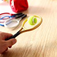 Set de raquetas de tenis, accesorios de escena en miniatura para casa de muñecas, equipo deportivo en miniatura de simulación, artesanía de plástico.