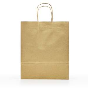 [250 unidades] Bolsas de compras personalizables de papel kraft de 10 x 6.7 x 12 pulgadas con asas, color natural - Product Image 4