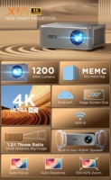 SXZ X12, el Más Reciente Proyector LED Portátil Full HD 1080P 1200ANSI con Sistema Android 14, Reproductor Multimedia LCD Inteligente para Cine en Casa, Enfoque Automático
