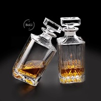 Nouveau Design Carré Personnalisé Luxe 500ml 200ml 700ml 70cl Transparent Flint Verre Vodka Bouteille Vide Whisky Alcool Vin Carafe