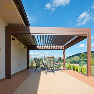 Pérgola de techo motorizada para exteriores, pérgola bioclimática impermeable con lupa de aluminio - Product Image 1