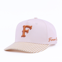 Casquette de baseball personnalisée avec lettres brodées en 3D, 5 panneaux, visière rayée, structurée, bicolore, 100% coton, pour hommes, fabricant en gros, CE BSCI