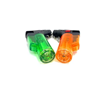 Mini porte-clés de poche multifonctionnel pour homme Torche turbo soufflage briquet BBQ cob couleur transparente vente en gros