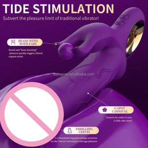 Doppio Silicone ricaricabile coniglio vibratore bacchetta per le donne G-Spot clitoride massaggio vaginale vibratore - Product Image 2