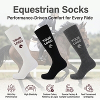 Chaussettes d'équitation personnalisées à compression, absorbant la transpiration, hauteur genou, haute performance, pour hommes, entraînement