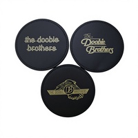 Ensemble de sous-verres en cuir PU élégant et imperméable, imprimé en sérigraphie personnalisée, style européen, pour boissons, utilisation promotionnelle