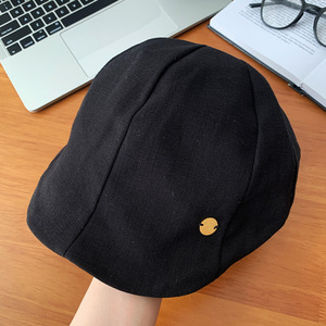 Japanese Style Cotton Linen Duckbill Cap Women <b>Summer</b> Breathable Newsboy <b>Hat</b> Painter Cap Four Seasons Fashion Forward Cap - Product Image 4