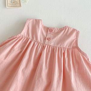 <span class=keywords><strong>ชุด</strong></span>เดรสแขนกุดผ้าฝ้ายลายหัวใจเจ้าหญิงสำหรับเด็กผู้หญิง สไตล์เกาหลีใหม่ สีพื้น ทันสมัย สำหรับฤดูร้อน - Product Image 6