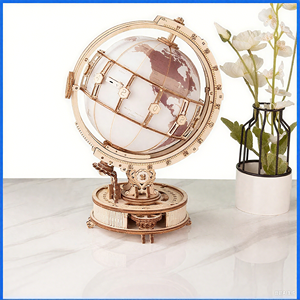 Lámpara de globo de madera, juegos de rompecabezas 3D, juguetes de bloques para niños y adultos para decoración del hogar, regalo de cumpleaños, bloques de construcción DIY, rompecabezas 3D - Product Image 3