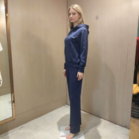 Ensemble de survêtement QZFSO personnalisé avec logo, 2 pièces, pantalon et sweat-shirt court en coton de haute qualité, coupe ample, pour femmes
