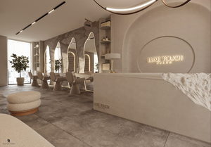 Design d'intérieur moderne de salon de coiffure beige luxueux, personnalisation complète du magasin, équipement de salon, ensemble de mobilier de salon de coiffure - Product Image 5