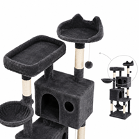 En gros Arbre à chat extra haut en sisal avec panier hamac double en peluche et griffoir