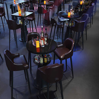 Ensemble de meubles de bar lumineux de luxe Discothèque Cocktail Whisky Bistro Comptoir Lounge Easy Clean Glow Led Table haute et chaises hautes