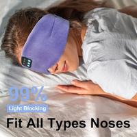 Masque de sommeil sans fil en soie Bluetooth pour les voyages et les siestes au bureau, design amovible, logo personnalisé disponible