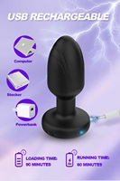 LOVE Erwachsenen Unisex Rotierender Vibrations-Analplug Leiser Doppelring Tragbar APP-Fernbedienung Silikon ABS 7-Gang CE Sexspielzeug