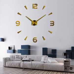 Luxe moderne 3D acrylique autocollant <span class=keywords><strong>horloge</strong></span> murale Creative Quartz Design silencieux auto-adhésif bricolage métal <span class=keywords><strong>horloge</strong></span> numérique pour salon - Product Image 3