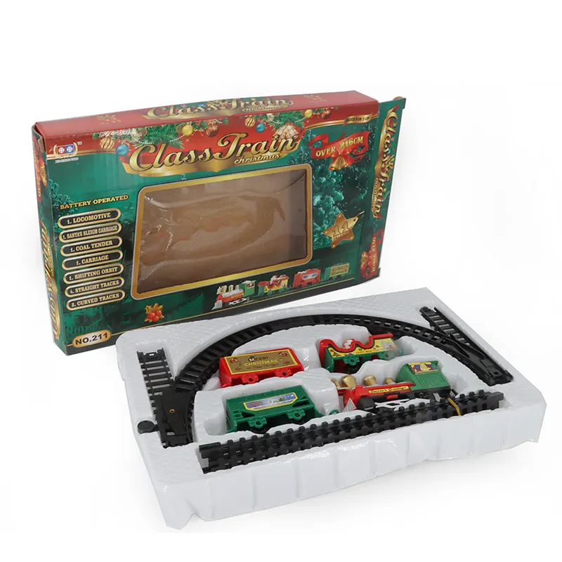 2023 Venta caliente DIY Navidad ranura juguetes tren Navidad tren pista juguete para niños