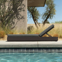 Nouveau design d'ensemble de mobilier lounge extérieur avec cadre en aluminium Chaise longue de plage Chaise longue de piscine Chaise longue