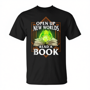 Camiseta promocional Open Up New Worlds Read A Book - Product Image 2