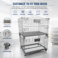 Cage de stockage empilable en treillis métallique galvanisé à chaud de haute qualité, conteneur métallique d'entrepôt, équipement de stockage de marchandises
