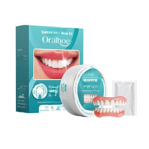 Prothèses dentaires temporaires Oralhoe : Couvre-dents complets (supérieur et inférieur) pour un sourire parfait, en matériaux confortables - Product Image 1