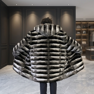 Manteau en fourrure véritable de qualité supérieure, long, imperméable, rembourré de duvet, pour hommes et femmes, provenant de l'usine d'origine - Product Image 3