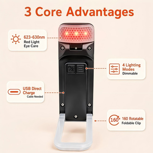ไฟอ่านหนังสือแบบพกพา LED ชาร์จไฟได้ พับเก็บได้ พร้อมคลิปหนีบ  โลโก้สั่งทำได้  รุ่นใหม่มาแรง ปี 2026 - Product Image 6