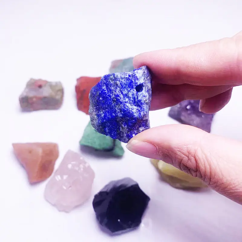 natural crystals ore wholesale Huaqi SJB03 Healing Raw Stone Incense Tray Gems Stick Base Holder