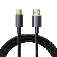 Kabel Braided USB-A ke USB-C 120W Standar Emas untuk Pengisian Cepat Tablet dan Ponsel dengan Transfer Data (5A)