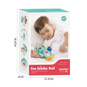 Bébé doux Animal poupée dessin animé hibou en peluche jouet musical de dentition apaisant confort en peluche sommeil jouet pour bébé avec lumière sonore - Product Image 6