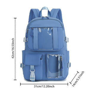 थोक लैपटॉप स्कूल बैग से परे किशोर यात्रा थैली एक कुत्ते की बड़ी क्षमता वाली लड़की स्कूल बैकपैक बैग ब्लू - Product Image 4