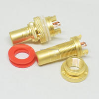 Connecteur de châssis femelle RCA en cuivre doré, prise audio pour amplificateur phono