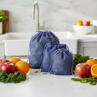 Sac en filet pour produits frais de couleur personnalisée, sac en coton pour épicerie, emballage alimentaire, pochette pour légumes et fruits, organisateur de rangement
