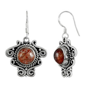 Pendientes Sunstone, joyería 925, Plata de Ley sólida, Pendientes colgantes de piedras preciosas naturales, joyería hecha a mano para proveedor mayorista - Product Image 1
