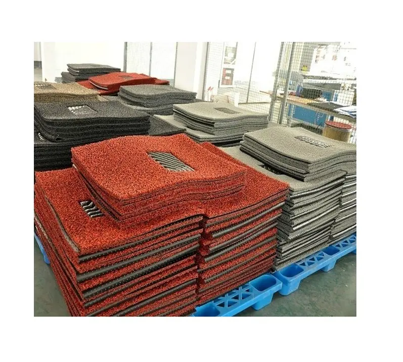 PVC Coil mat double colors carpet used for cars foot /hot sale PVC coil car floor mats