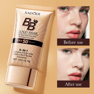 Maquillage tendance SADOER Crème <span class=keywords><strong>BB</strong></span> à l'escargot <span class=keywords><strong>doré</strong></span> Fond de teint Anticernes Écran solaire Imperméable Anti-transpiration Maquillage léger et naturel Essentiels - Product Image 4