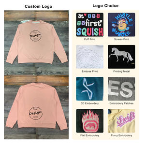 High Quality 380Gsm Women's French Terry Sweatshirt Custom Blank Basic Style Pullover <b>Thick</b> Ribbed Collar Loose Winter Front - Product Image 2