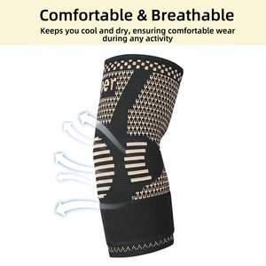 Attelle de coude de sport respirante et réglable en tricot 3D à compression, avec sangle <span class=keywords><strong>Velcro</strong></span> – Prix usine - Product Image 2