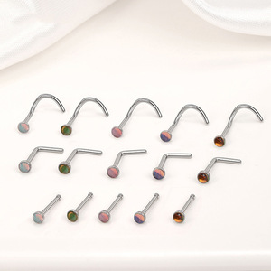 Piercing de <span class=keywords><strong>Nariz</strong></span> Moderno en Forma de L, Barra Curva, Película Reflectante, Piercing Recto para la <span class=keywords><strong>Nariz</strong></span>, Lote de Piercings, Piercing de <span class=keywords><strong>Nariz</strong></span> Tipo Cuff, <span class=keywords><strong>Clip</strong></span> para la <span class=keywords><strong>Nariz</strong></span> - Product Image 3