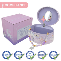 Boîte à musique en bois Jakos sur le thème de la ballerine, jouet pour filles, anniversaire et Noël, en MDF, à remonter, longue durée sonore