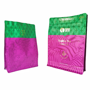 Impresión personalizada Embalaje de lujo Estampado en caliente Vacío 125g 250g 375G Rojo <span class=keywords><strong>Verde</strong></span> <span class=keywords><strong>Rooibos</strong></span> Té Café Bolsa de fondo plano con cremallera - Product Image 3