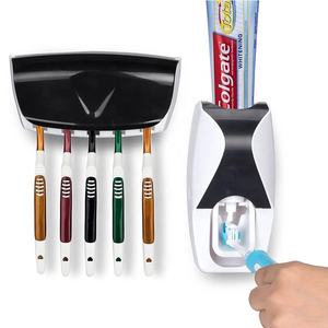 Hole-Free Automatic Toothpaste Dispenser Toothbrush Holder Bathroom Wall Mount Toothpaste Squeezers