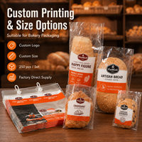 Sac d'emballage pour pain en plastique transparent de qualité alimentaire CPP imprimé sur mesure, résistant aux déchirures, pour boulangerie