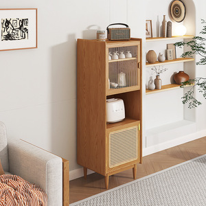 ตู้มุมไม้จริงสไตล์นอร์ดิก รุ่น Rushan Furniture  3 ช่องเก็บของ สีไม้สัก สำหรับห้องนั่งเล่น - Product Image 2