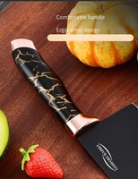 Offre Spéciale : Ensemble de 9 Couteaux en Acier Inoxydable à Couleurs Personnalisables, Lames Revêtues, Ambidextres, avec Support en Acrylique Durable
