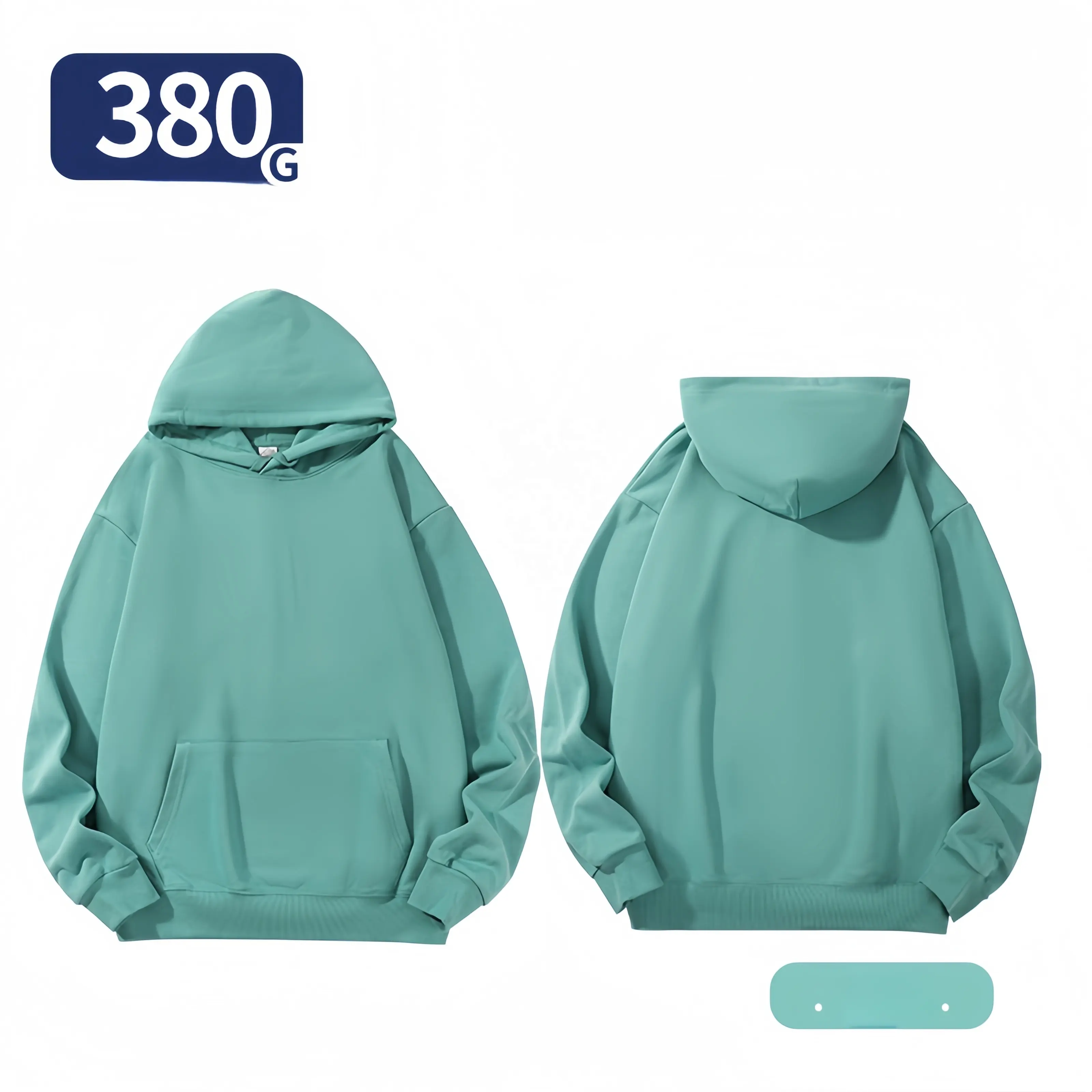 Hoodie olahraga 520g Dicuci Amerika berat wol loop 85% katun 15% poliester crewneck sweatshirt untuk pria wanita